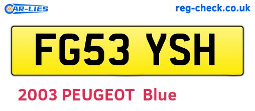 FG53YSH are the vehicle registration plates.