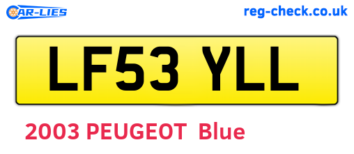 LF53YLL are the vehicle registration plates.