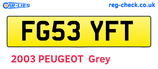 FG53YFT are the vehicle registration plates.