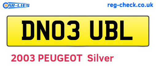 DN03UBL are the vehicle registration plates.
