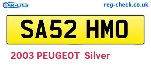 SA52HMO are the vehicle registration plates.