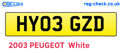 HY03GZD are the vehicle registration plates.