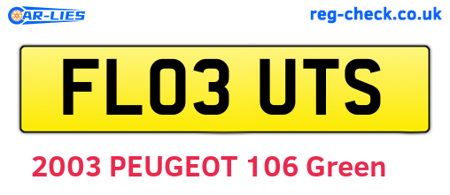FL03UTS are the vehicle registration plates.