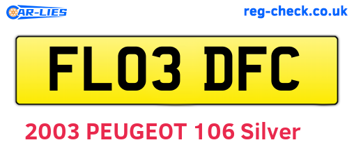 FL03DFC are the vehicle registration plates.