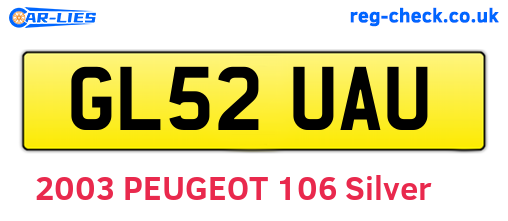 GL52UAU are the vehicle registration plates.