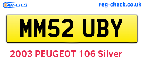 MM52UBY are the vehicle registration plates.