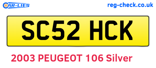 SC52HCK are the vehicle registration plates.