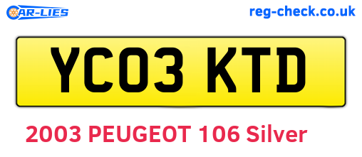 YC03KTD are the vehicle registration plates.