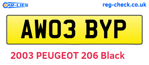 AW03BYP are the vehicle registration plates.