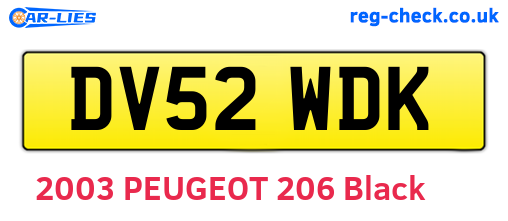 DV52WDK are the vehicle registration plates.