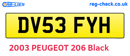 DV53FYH are the vehicle registration plates.