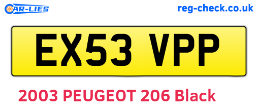 EX53VPP are the vehicle registration plates.