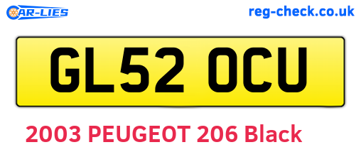 GL52OCU are the vehicle registration plates.