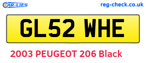 GL52WHE are the vehicle registration plates.