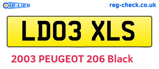 LD03XLS are the vehicle registration plates.