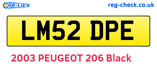LM52DPE are the vehicle registration plates.