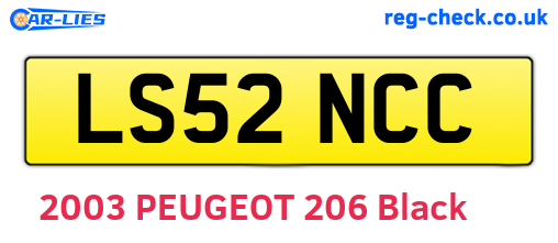 LS52NCC are the vehicle registration plates.