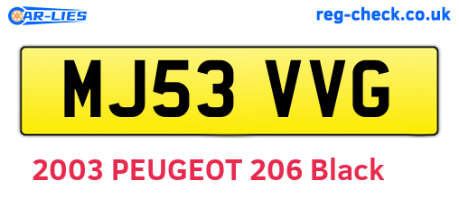 MJ53VVG are the vehicle registration plates.
