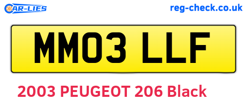 MM03LLF are the vehicle registration plates.