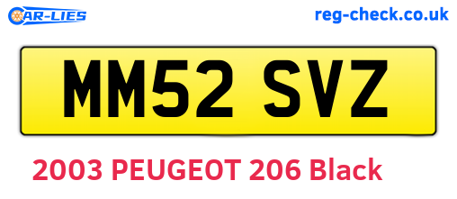 MM52SVZ are the vehicle registration plates.