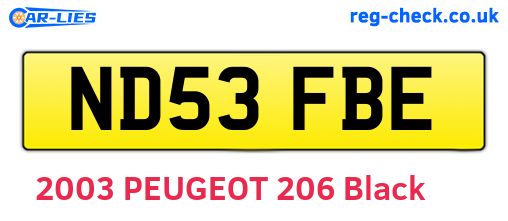 ND53FBE are the vehicle registration plates.