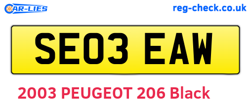 SE03EAW are the vehicle registration plates.