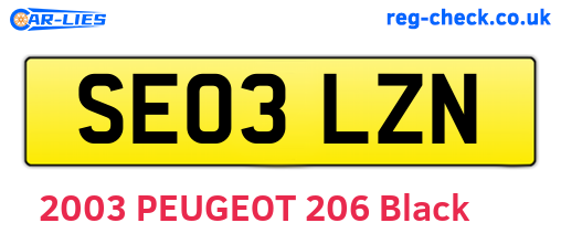 SE03LZN are the vehicle registration plates.