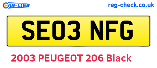 SE03NFG are the vehicle registration plates.
