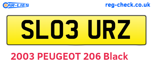 SL03URZ are the vehicle registration plates.