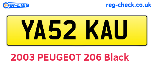 YA52KAU are the vehicle registration plates.