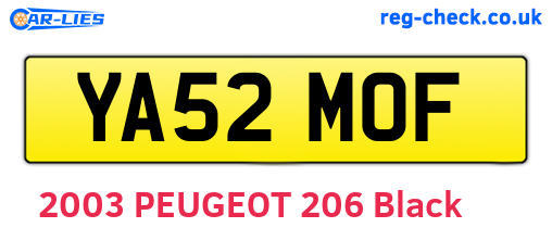 YA52MOF are the vehicle registration plates.
