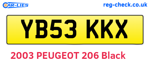 YB53KKX are the vehicle registration plates.