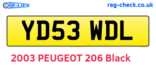 YD53WDL are the vehicle registration plates.