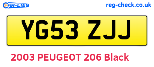 YG53ZJJ are the vehicle registration plates.