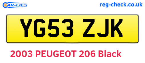 YG53ZJK are the vehicle registration plates.