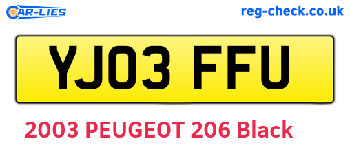 YJ03FFU are the vehicle registration plates.