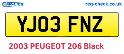 YJ03FNZ are the vehicle registration plates.