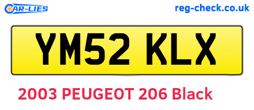 YM52KLX are the vehicle registration plates.