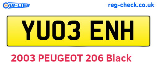 YU03ENH are the vehicle registration plates.