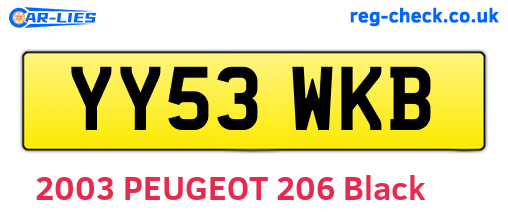 YY53WKB are the vehicle registration plates.