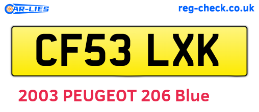 CF53LXK are the vehicle registration plates.