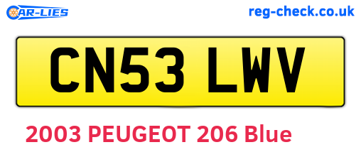 CN53LWV are the vehicle registration plates.