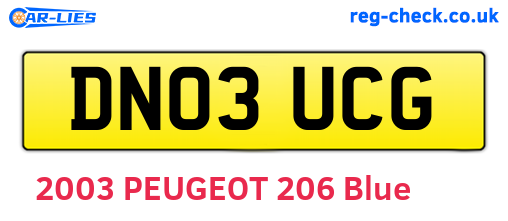 DN03UCG are the vehicle registration plates.