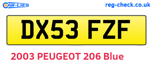 DX53FZF are the vehicle registration plates.