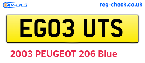 EG03UTS are the vehicle registration plates.