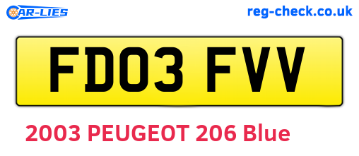 FD03FVV are the vehicle registration plates.