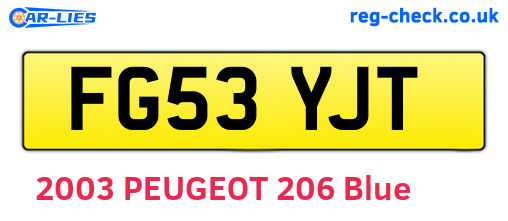 FG53YJT are the vehicle registration plates.