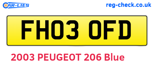 FH03OFD are the vehicle registration plates.