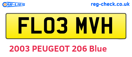 FL03MVH are the vehicle registration plates.