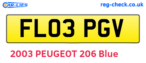 FL03PGV are the vehicle registration plates.